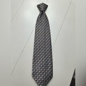 Source Unknown Blue and Brown Geometric Men’s Tie Clip On